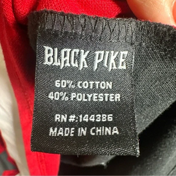 Black Pike Men’s Red Button Jersey XL Shirt Goal Digger Cotton Stars Stripes USA - Picture 13 of 14